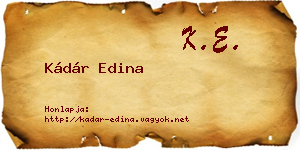 Kádár Edina névjegykártya